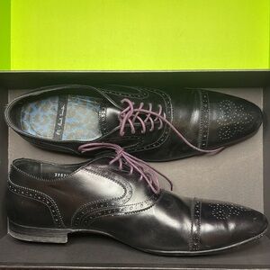 Uptown PAUL SMITH Tide Havana Black Leather Lace Up, Size  US 10